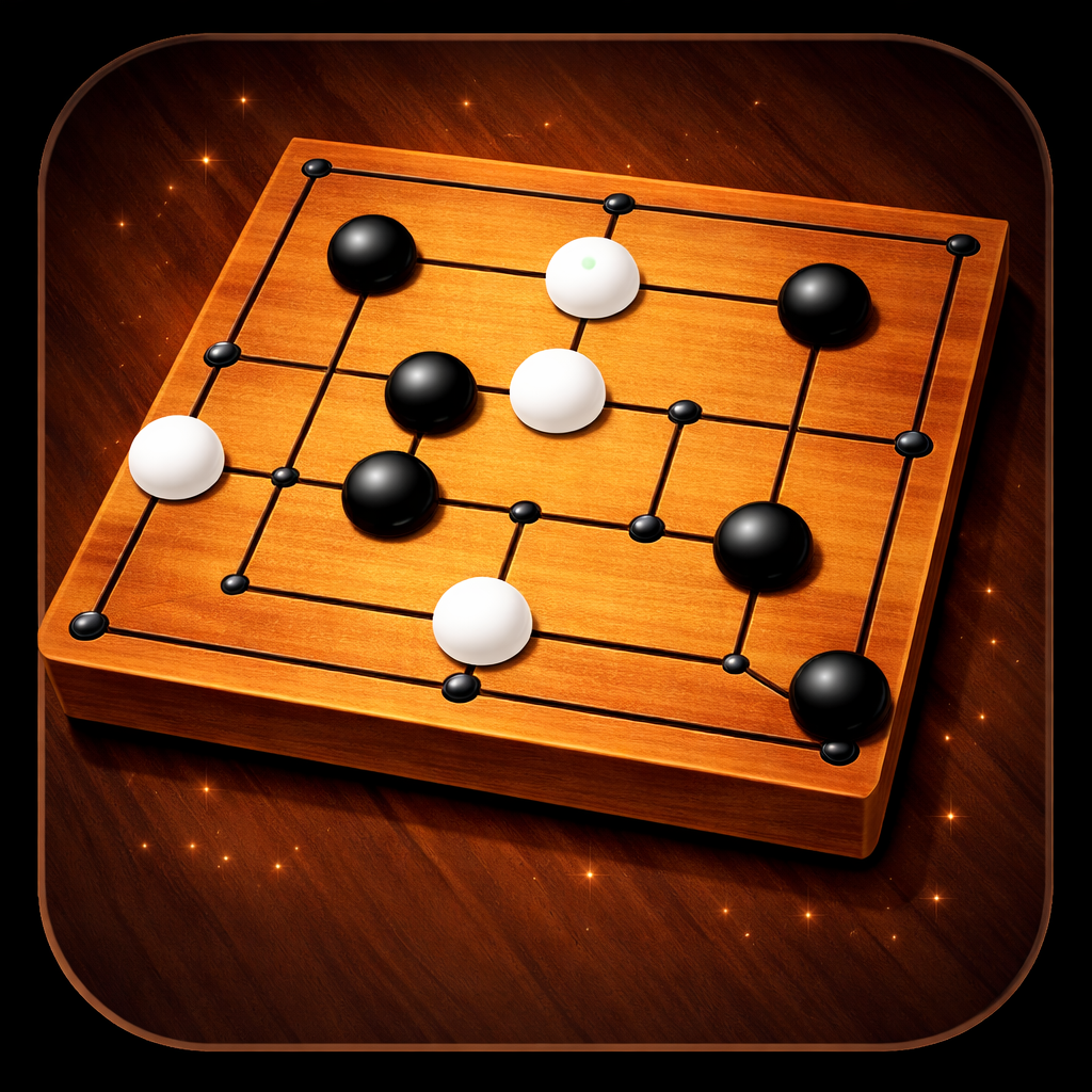 Morris Line Board Game Icon